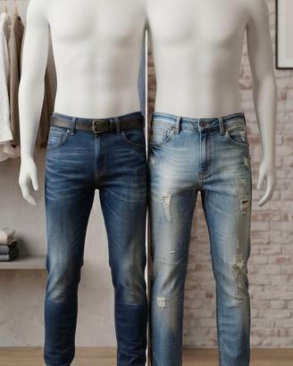 set 2 jeans uomo. taglia 48