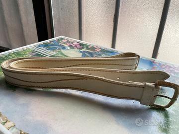 Cintura in cuoio bianco