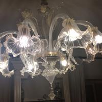 Lampadario di murano bagnato in oro