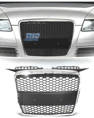 GRIGLIA AUDI A3 8P 05-08 LOOK RS CROMATO NERO