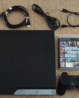 PS3 Slim 320GB CECH-2504B + DualShock 3 + GTA V