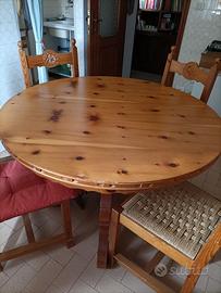 Set Tavolo+6 sedie Pino Cirmolo Massiccio