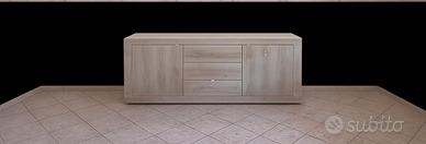 mobile basso in legno color rovere sbiancato