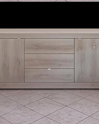 mobile basso in legno color rovere sbiancato