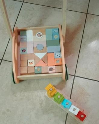 carrello primi passi in legno 