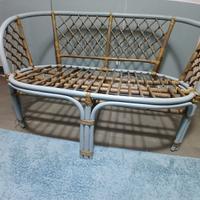 Divanetto Poltrona 2 Posti in Bambù e Rattan Vint