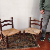 coppia sedie nane in legno