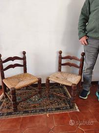 coppia sedie nane in legno