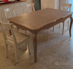 tavolo shabby chic con 6 sedie 
