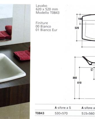 Lavabo da incasso - Ideal Standard Cantica T0843.