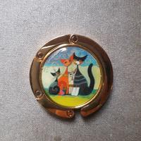 GANCIO APPENDI BORSA DA TAVOLO "GATTI" IN METALLO