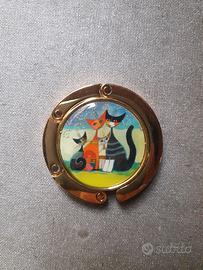 GANCIO APPENDI BORSA DA TAVOLO "GATTI" IN METALLO