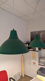 Lampadario verde look industriale