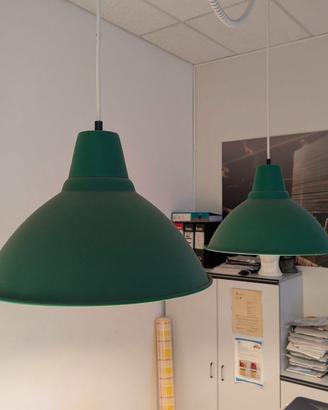 Lampadario verde look industriale