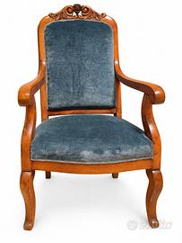 Poltroncine antiquariato Luigi Filippo in noce