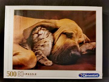 Clementoni - PUZZLE 500 PEZZI - Cane e Gatto