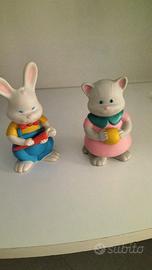 COPPIA PUPAZZI GOMMA ANNI 70-80