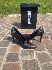 Decolte in pelle con il tacco 10cm Just Cavalli