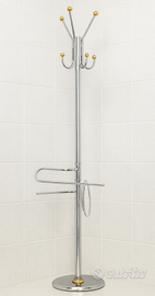 Porta asciugamani da terra in acciaio cromato con