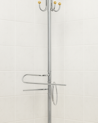 Porta asciugamani da terra in acciaio cromato con