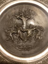 piatto vintage ottone placcato argento 