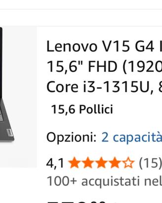 PC Lenovo V15 G4 IRU Notebook 15,6” FHD Intel i3