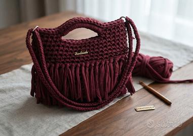 Borsa uncinetto color Burgundy