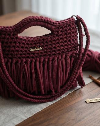 Borsa uncinetto color Burgundy