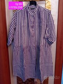 Vestito chemisier in lino 100%