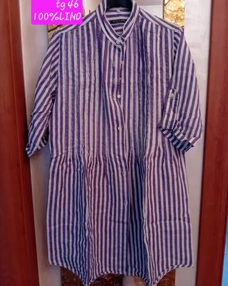 Vestito chemisier in lino 100%