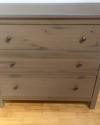 Cassettiera IKEA Hemnes 3 cassetti grigio-marrone