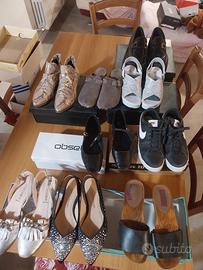 lotto 9 paia scarpe sandali donna n37 n38 