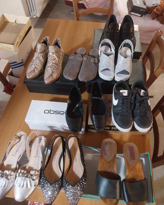 lotto 9 paia scarpe sandali donna n37 n38 