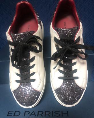 Scarpe sneaker  bianche con lustrini