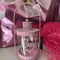 Lanterna rosa in vetro