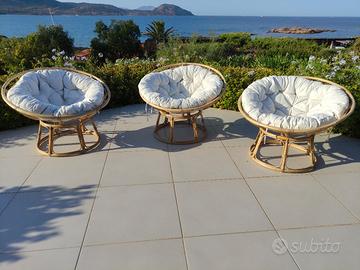 Poltrone rotonde papasan da giardino 