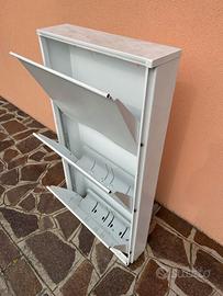 Scarpiera slim in metallo 3 scomparti - Salvaspazi
