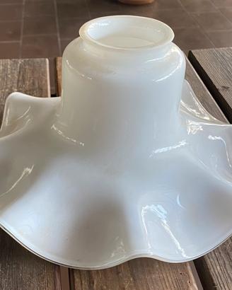 Coprilampada cucina vetro bianco anni 30