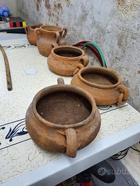 cinque vasi artigianali 