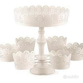 Alzata bianca porta confetti