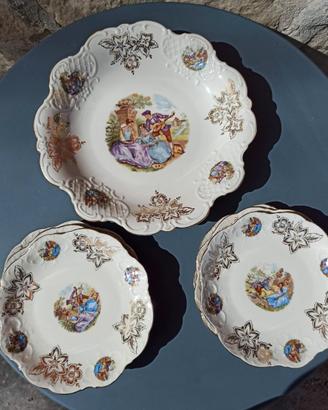 set piatto presentazione + 6 piattini vintage