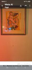 Quadro sirio bandini maternità originale firmato