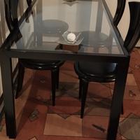 Tavolo rettangolare cristallo completo di sedie