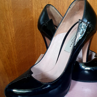 Scarpe capretto e vernice nera vera pelke