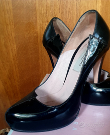 Scarpe capretto e vernice nera vera pelke