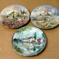 Tris PIATTI vintage dipinti a mano