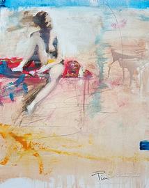 Pini Alfredo - olio su cartoncino