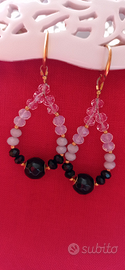 Orecchini pendenti particolari bianchi e neri