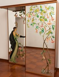 Armadio Ingresso Vintage con Specchi Decorati Art