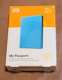 HARD DISK ESTERNO PORTATILE WD MY PASSPORT 2TB NEW